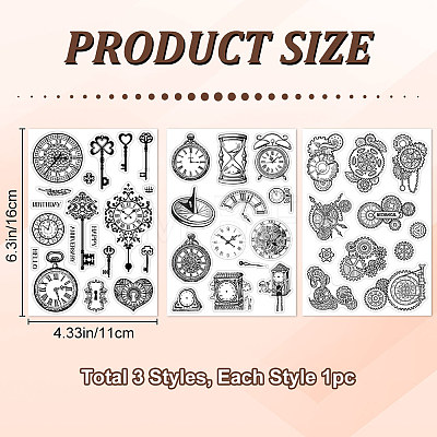 CRASPIRE 2 Sheets 2 Styles PVC Plastic Stamps DIY-CP0010-06A-1
