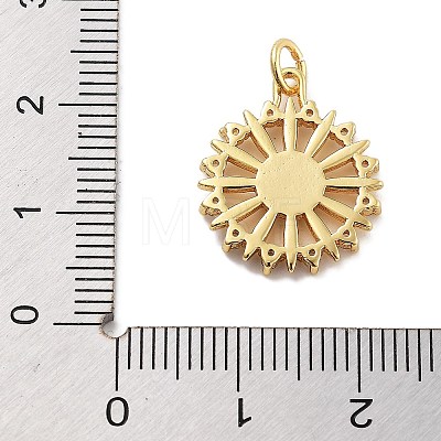 Rack Plating Brass Micro Pave Cubic Zirconia Pendants KK-Z071-54G-01-1