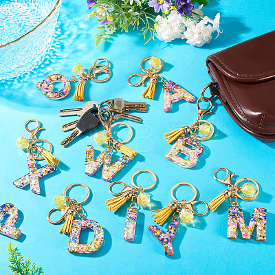 Alloy Resin Polygon Keychains KEYC-TADJ0002-03G-M-1