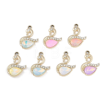 UV Plating Alloy with Mixed Color Glass Rhinestone Pendants FIND-M018-33G-1
