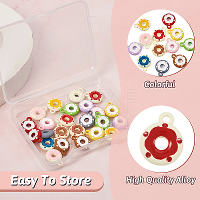 24Pcs 12 Colors Frosted Painted Colored Alloy Pendants FIND-TA0003-24-1