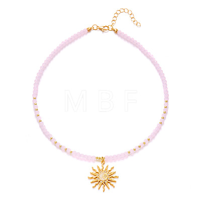 Bohemian Zinc Alloy Enamel with Crystal Rhinestone Sun Pendant Necklaces FS-WG8769D-04-1