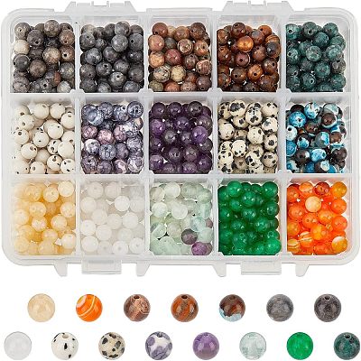  750Pcs 15 Styles Natural & Synthetic Gemstone Beads Set G-NB0003-86-1