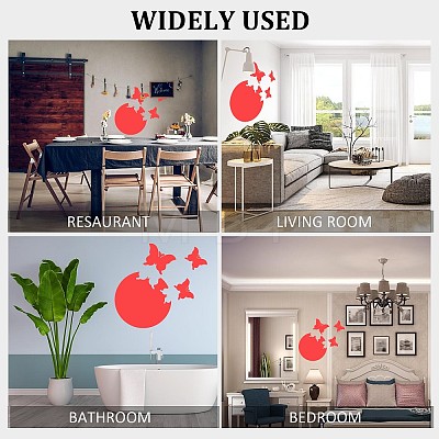 1 Set Plastic Mirror Wall Stickers AJEW-CN0001-65B-1