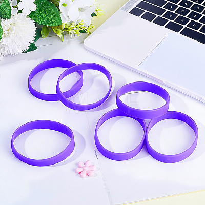 24Pcs Word Silicone Cord Bracelet Wristband BJEW-CN0001-21-1