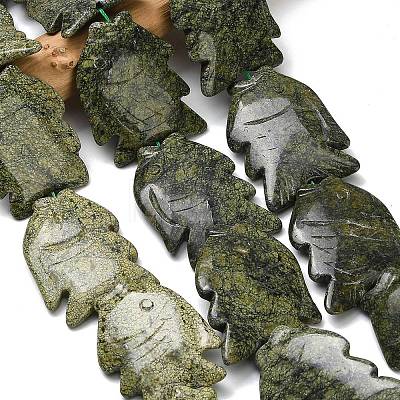 Natural Serpentine Green Lace Stone Beads Strands GG-CBACC04-01-1