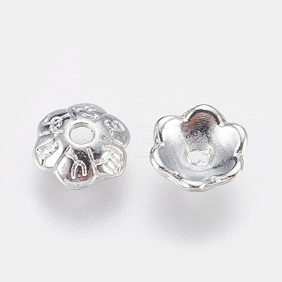 6-Petal Tibetan Style Alloy Flower Bead Caps TIBE-S220-P-RS-1