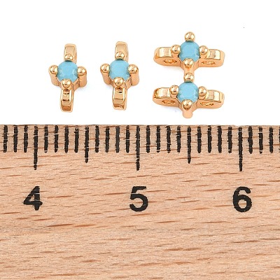 SHEGRACE Brass Micro Pave Cubic Zirconia Connector Charms XGRQ5K404-833G-B-1