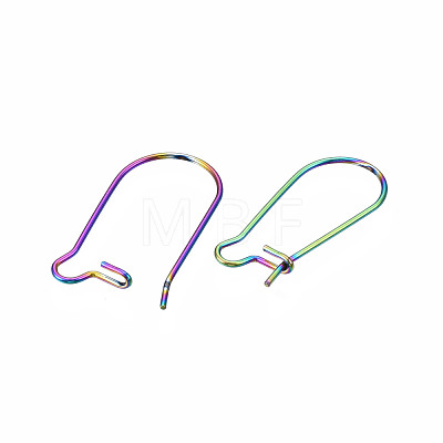 304 Stainless Steel Hoop Earrings Findings Kidney Ear Wires STAS-N098-006-1