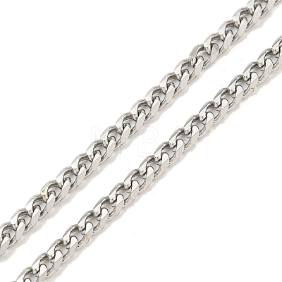 201 Stainless Steel Curb Chain Necklaces for Men NJEW-Q336-08A-P-1