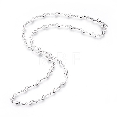 304 Stainless Steel Link Chains Necklaces NJEW-F242-02P-1