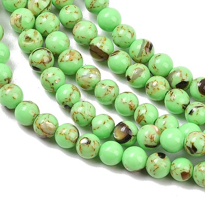 Sea Shell and Synthetic Turquoise Assembled Beads Strands G-G758-02-4mm-1