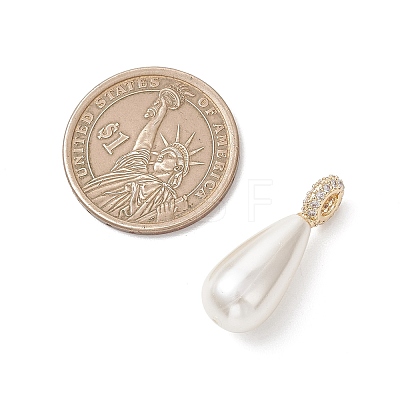 Electroplate Shell Pearl Pendants PALLOY-JF04940-02-1
