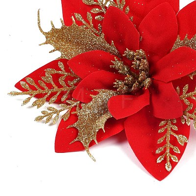 Glitter Polyester & Plastic Artificial Flower AJEW-C039-01C-1