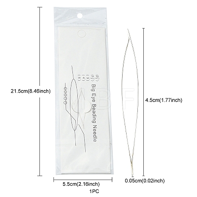 Stainless Steel Collapsible Big Eye Beading Needles YW-ES001Y-45MM-1