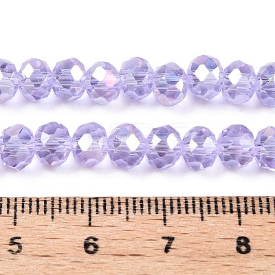 Electroplate Glass Beads Strands EGLA-A044-T6mm-B17-1
