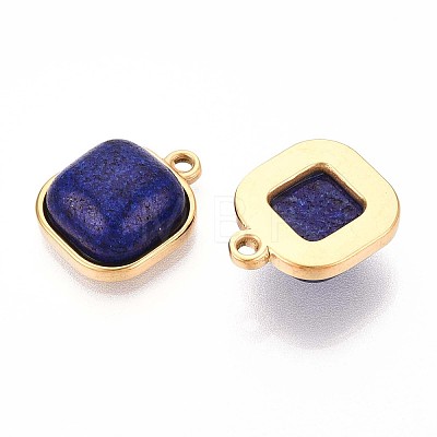 Dyed Natural Lapis Lazuli Square Pendants STAS-N109-211A-G-1