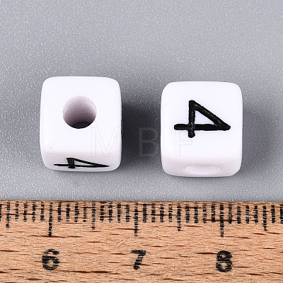 Opaque Acrylic European Large Hole Beads SACR-N020-01B-05-1