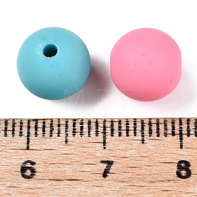 Rubberized Style Imitated Silicone Acrylic Beads MACR-T048-01C-13-1