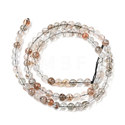 Natural Black Gold Rutilated Quartz Beads Strands G-G344-A01-4mm-1