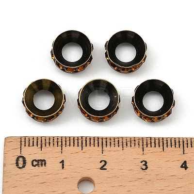 Brass Rhinestone Spacer Beads RB-A020-10mm-15AB-1