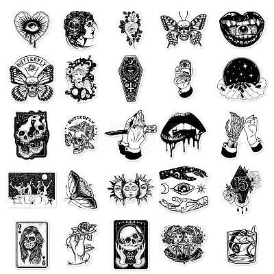 50Pcs Halloween PVC Self-Adhesive Cartoon Stickers PW-WG77550-01-1