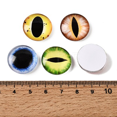 Printed Transparent Glass Cabochons GL-CBAA22A-06-1