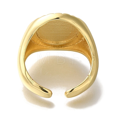 Rack Plating Round with Saint Brass Open Cuff Rings RJEW-S411-11G-01-1