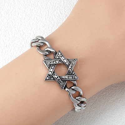Punk & Viking 304 Stainless Steel Link Bracelets FS-WG44D5C-02-1