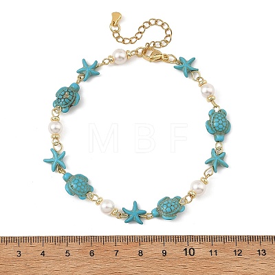 Ocean Starfish Turtle Anklets AJEW-AN00847-01-1