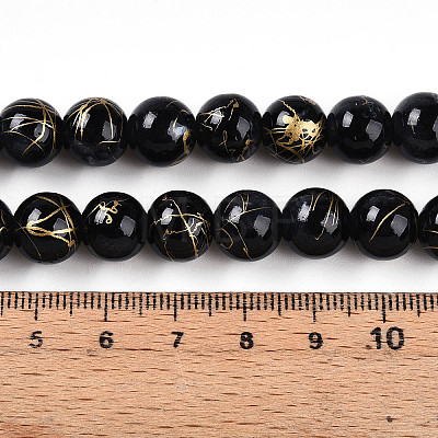 Baking Painted Glass Beads Strands DGLA-N003-10mm-B10-1