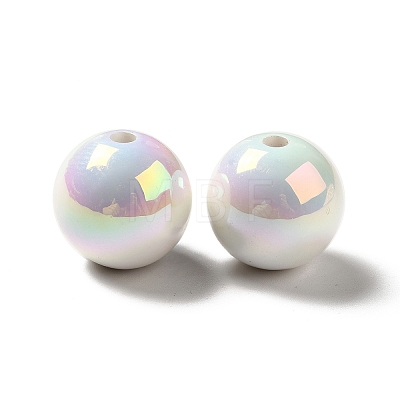 UV Plating Rainbow Iridescent Acrylic Beads PACR-D070-01F-1