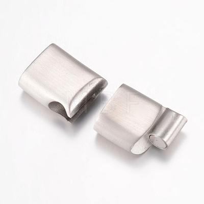 304 Stainless Steel Magnetic Clasps with Glue-in Ends STAS-G071-39P-1