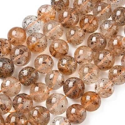 Natural Herkimer Diamond Beads Strands G-Z115-C03-12mm-1