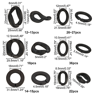 Opaque Spray Painted Acrylic Linking Rings OACR-FH0001-013-1