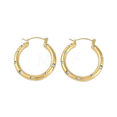 Ion Plating(IP) 304 Stainless Steel Hoop Earrings for Women EJEW-K281-34G-02-1