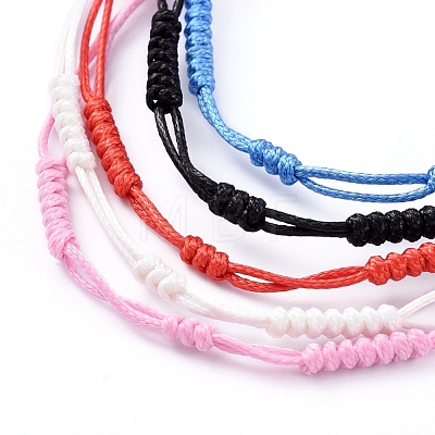 Adjustable Korean Waxed Polyester Cord Bracelets BJEW-JB05068-01-1