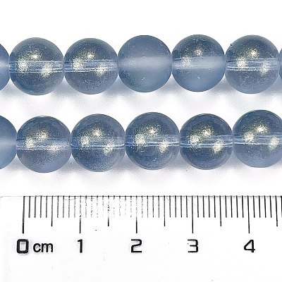 Frosted Transparent Glass Bead Strands GLAA-P065-10mm-10-1