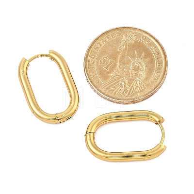 PVD Vacuum Plating 202 Stainless Steel Huggie Oval Hoop Earrings EJEW-H003-07G-07-1