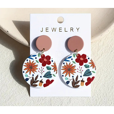 Acrylic Dangle Stud Earrings FS-WG5876E-06-1