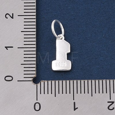 Number Series 925 Sterling Silver Charms STER-Q002-01B-1