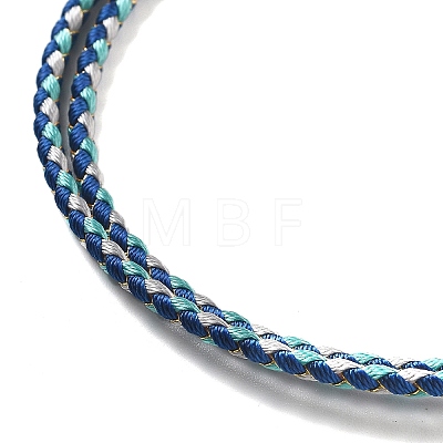 Polyester Cord Braided Necklace Makings MAK-L043-03G-13-1