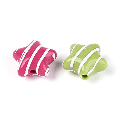 Opaque Acrylic and Enamel Beads SACR-T018-19M-1