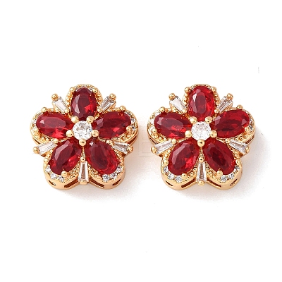 Brass Micro Pave Cubic Zirconia Beads KK-A284-19G-01-1