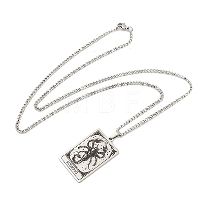 Non-Tarnish 304 Stainless Steel Tarot Pendant Necklaces NJEW-A026-01P-08-1