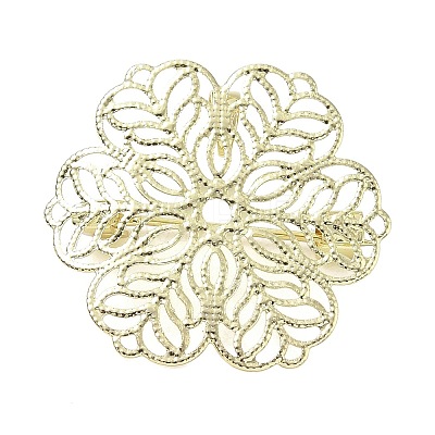 Flower Brass Lapel Pin Brooches for Clothes KK-CBA19A0-02G-1