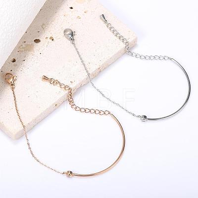 Clear Cubic Zirconia Bracelet Adjustable Curved Bar Link Bracelet Classic Tennis Bracelet Charms Jewelry Gifts for Women JB756B-1