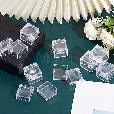 CHGCRAFT 20Pcs Transparent Plastic Ring Viewer Magnifier Boxes CON-CA0001-024-1