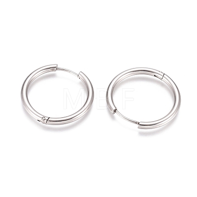 304 Stainless Steel Huggie Hoop Earrings EJEW-G272-01-20mm-P-1