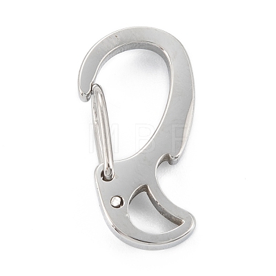 Non-Tarnish 304 Stainless Steel Push Gate Snap Keychain Clasp Findings STAS-C024-19P-1